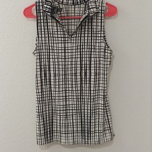 Worthington Top black and white with front zipper Size Small